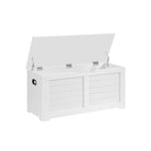 Storage chest with hinged lid – entryway trunk – large hidden compartment – 300 lb capacity