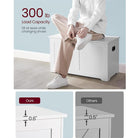 Storage chest with hinged lid – entryway trunk – large hidden compartment – 300 lb capacity