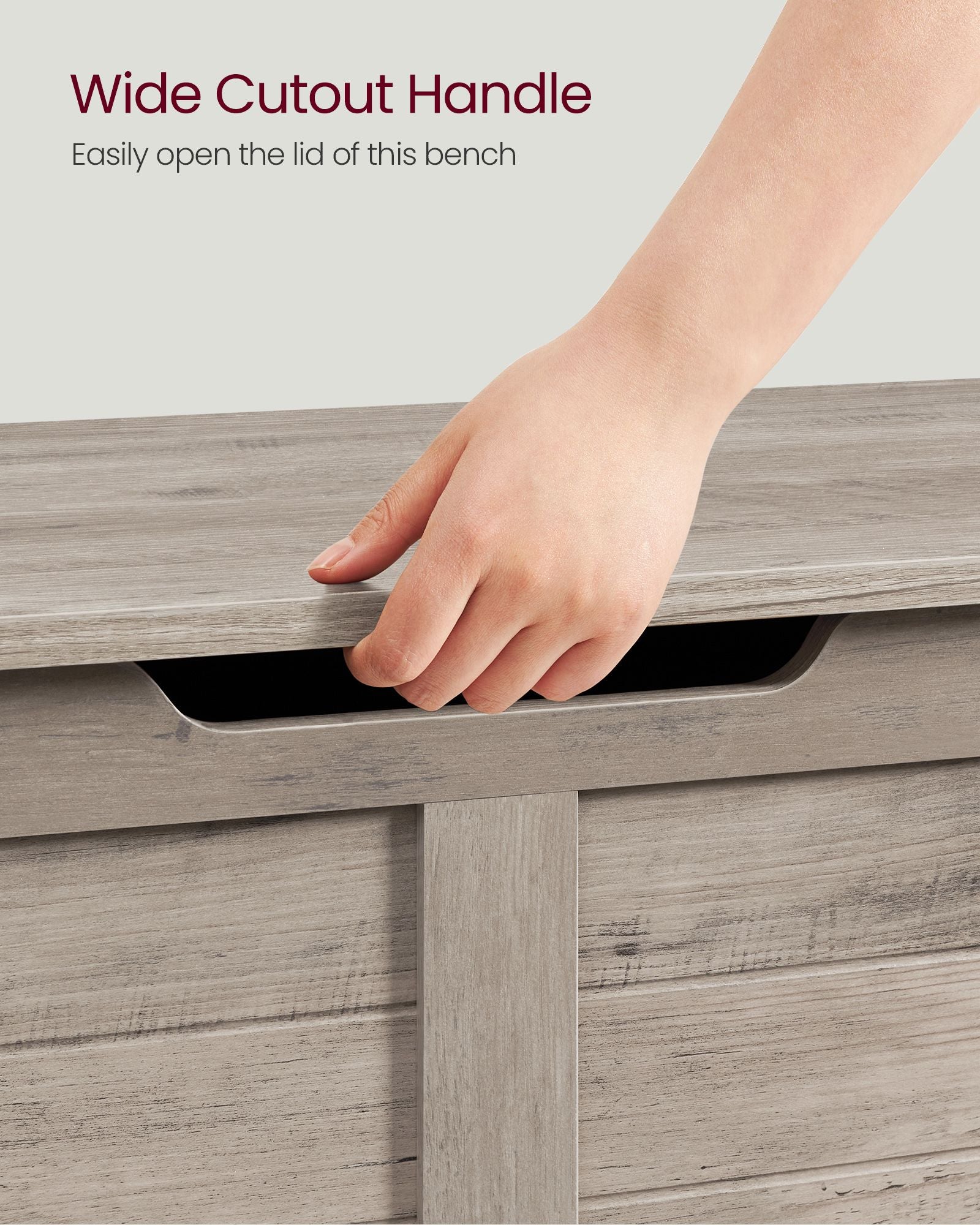 Storage chest with hinged lid – entryway trunk – large hidden compartment – 300 lb capacity