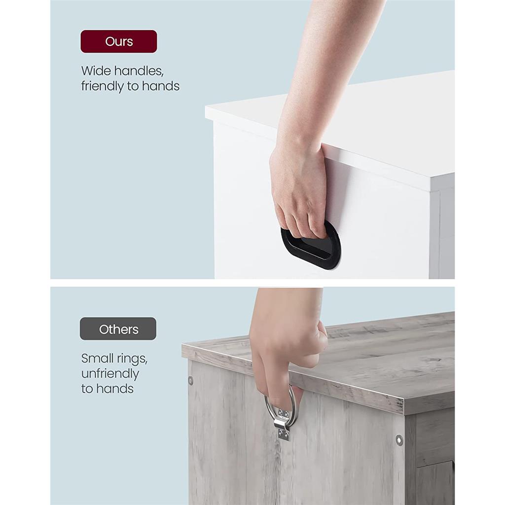 Storage chest with hinged lid – entryway trunk – large hidden compartment – 300 lb capacity