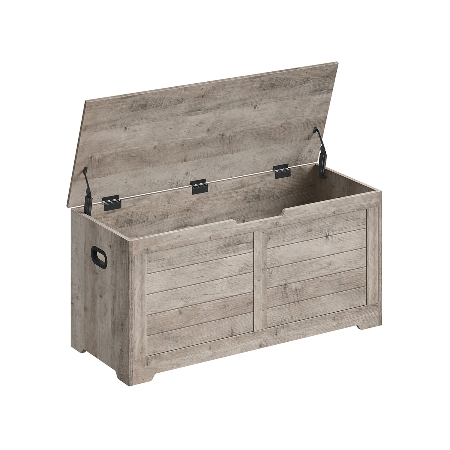 Storage chest with hinged lid – entryway trunk – large hidden compartment – 300 lb capacity
