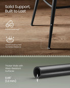 Swivel Bar Stools – Set of 2 – Faux Leather Seat with 360° Rotation – Steel Frame with Adjustable Feet – 25.6"/30" Seat Height