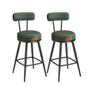 Swivel Bar Stools – Set of 2 – Faux Leather Seat with 360° Rotation – Steel Frame with Adjustable Feet – 25.6"/30" Seat Height