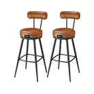 Swivel Bar Stools – Set of 2 – Faux Leather Seat with 360° Rotation – Steel Frame with Adjustable Feet – 25.6"/30" Seat Height
