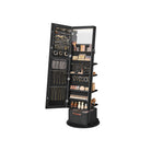 Swivel Jewelry Cabinet with Mirror - 3-in-1 Organizer - Full-Length View