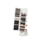 Swivel Jewelry Cabinet with Mirror - 3-in-1 Organizer - Full-Length View