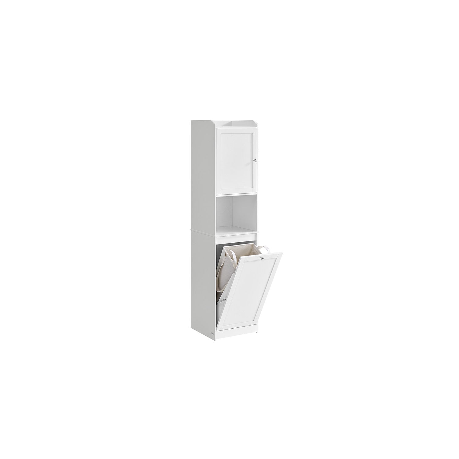 Tall Bathroom Cabinet, Laundry Hamper, Adjustable Shelf, Tilt-Out Compartment