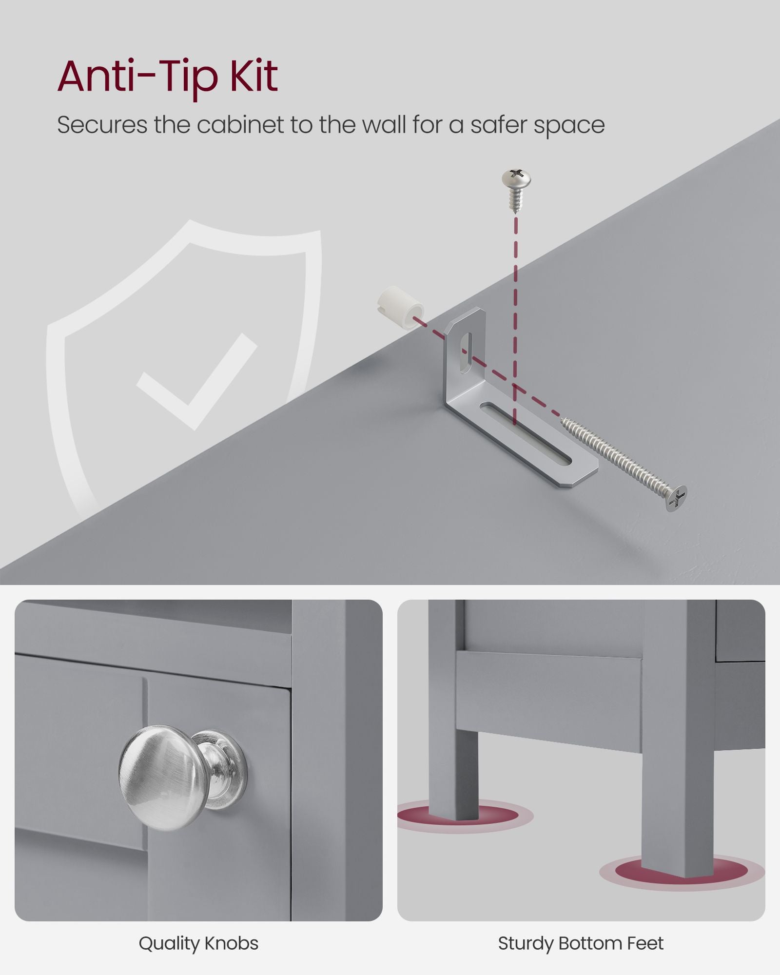 Tall Bathroom Cabinet with LED Lights – Slim Storage Unit – Adjustable Shelves