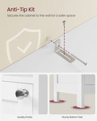 Tall Bathroom Cabinet with LED Lights – Slim Storage Unit – Adjustable Shelves