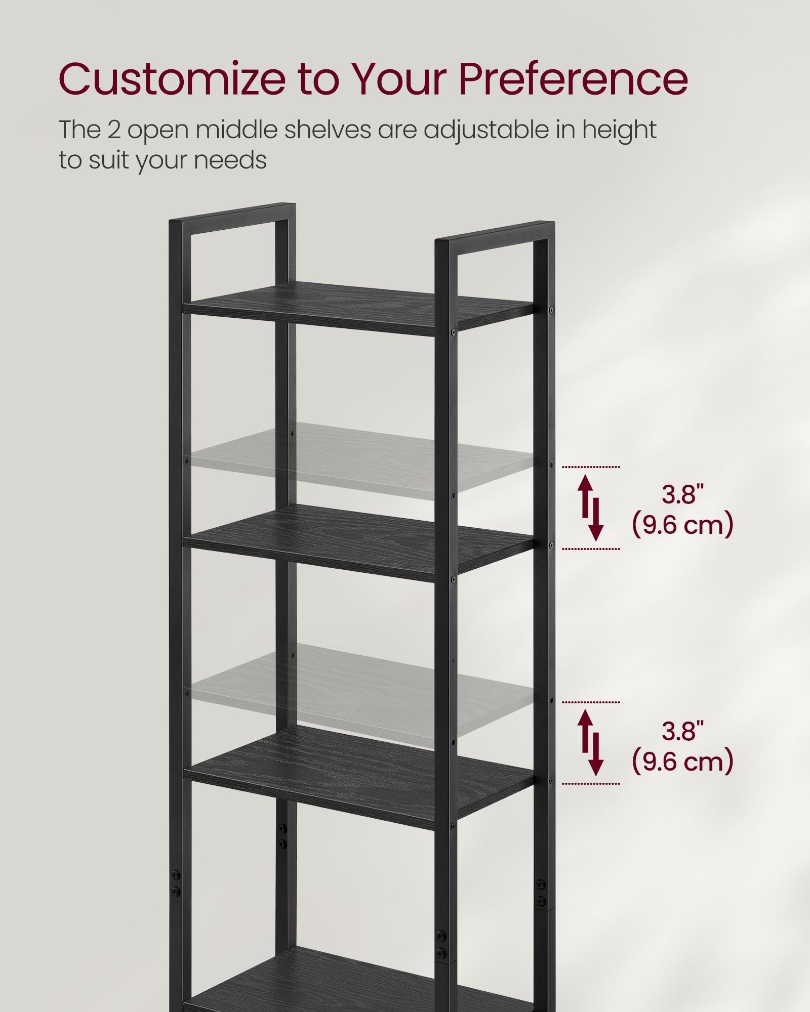 Tall Bookshelf with Cabinet – 62.8" High – Adjustable Shelves – Narrow or Wide Variants – Bookcase