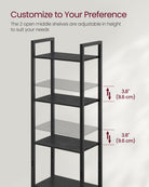 Tall Bookshelf with Cabinet – 62.8" High – Adjustable Shelves – Narrow or Wide Variants – Bookcase