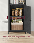 Tall Bookshelf with Cabinet – 62.8" High – Adjustable Shelves – Narrow or Wide Variants – Bookcase