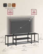 Tv stand with mesh shelf - rustic industrial console table for tvs up to 70"