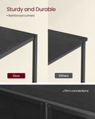 Tv stand with mesh shelf - rustic industrial console table for tvs up to 70"