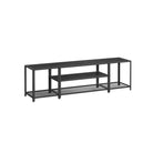 Tv stand with mesh shelf - rustic industrial console table for tvs up to 70"