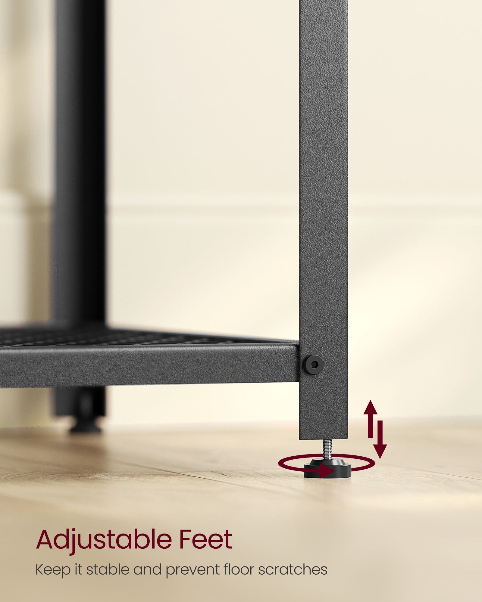 Tv stand with mesh shelf - rustic industrial console table for tvs up to 70"