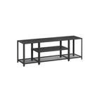 Tv stand with mesh shelf - rustic industrial console table for tvs up to 70"
