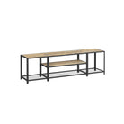 Tv stand with mesh shelf - rustic industrial console table for tvs up to 70"