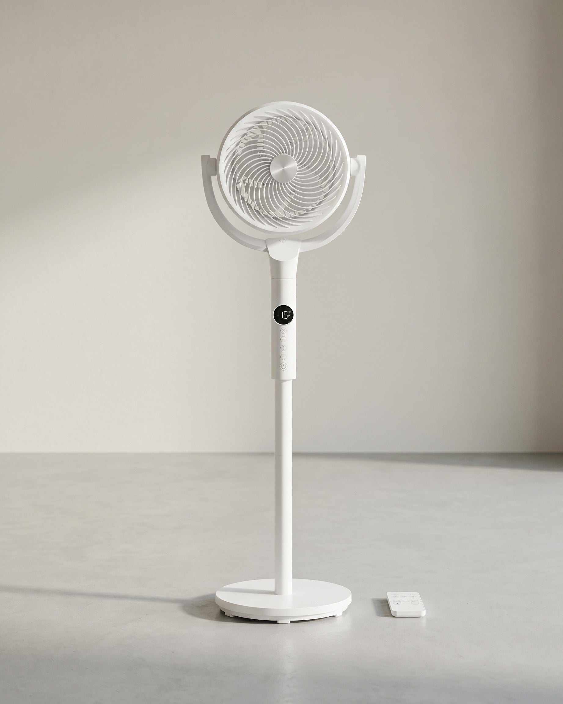 Ventilator Met Afstandsbediening - Staande En Tafelventilator In 2 Formaten - Stil Met 15 Snelheden En LED Display