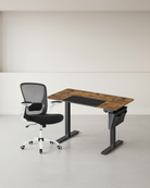Complete Werkplek Budget - Elektrisch Zit - Sta Bureau + Ergonomische Bureaustoel - In Hoogte Verstelbaar Bureau - (Thuis)kantoor - De Vries Meubels
